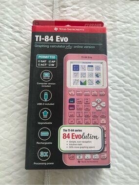 Texas Instruments Ti 84 EVO Graphing Calculator With Case Cable PINK NEW